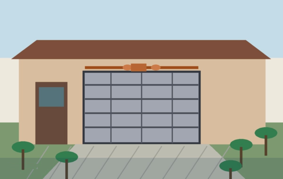 Garage door torsion spring gap check at a Spring Texas home